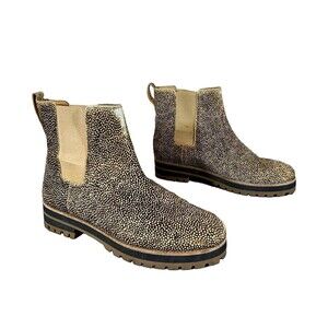 Madewell 10 C Cow Hair Slip On Boots Cat Print Women’s Ankle